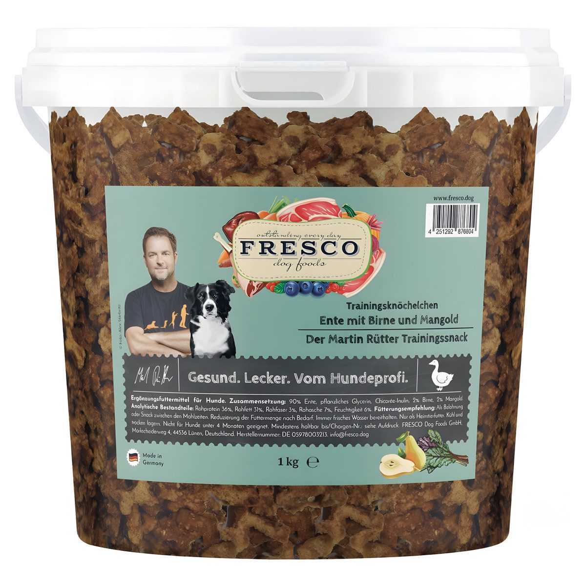 Fresco Martin Rütter Trainingsknöchelchen Ente mit Birne und Mangold 1 kg E