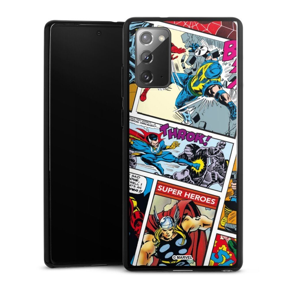DeinDesign Handyhülle Marvel Retro Comic Blue, Samsung Galaxy Note 20 Silikon Hülle Bumper Case Handy Schutzhülle