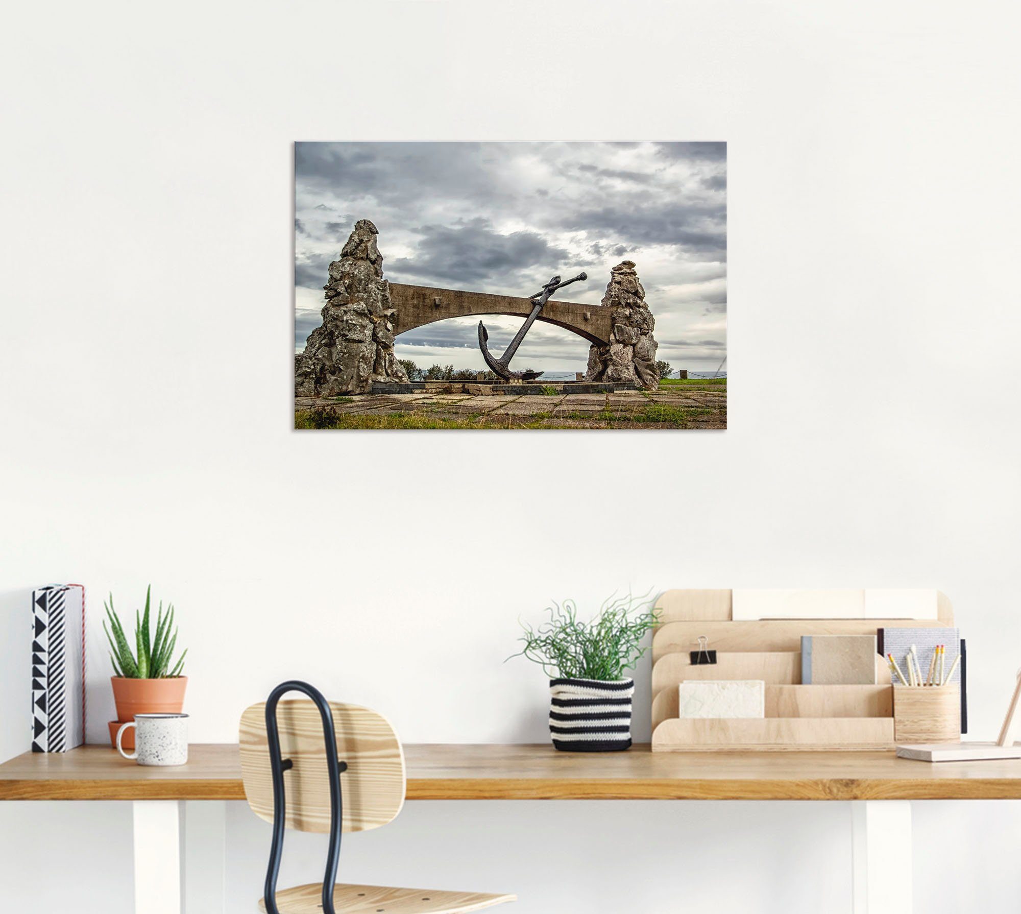 Artland Wandbild Arco de versch. Leinwandbild, Poster als Ancla Architektonische Größen Alubild, in oder Nordspanien, St), (1 Elemente Wandaufkleber 