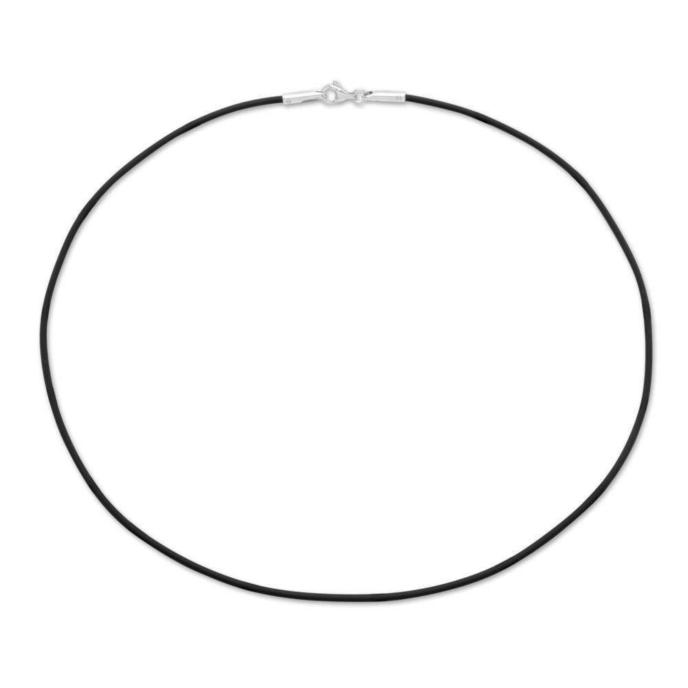 Unique Kette ohne Anhänger Vielseitiges Kautschukband schwarz RN0003