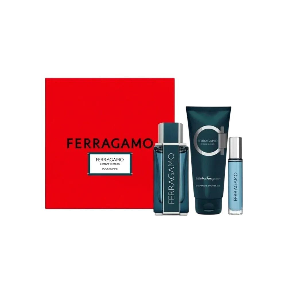 Salvatore Ferragamo Duft-Set Ferragamo Intense Leather Gift Set 100ml EDP + 100ml Shower Gel