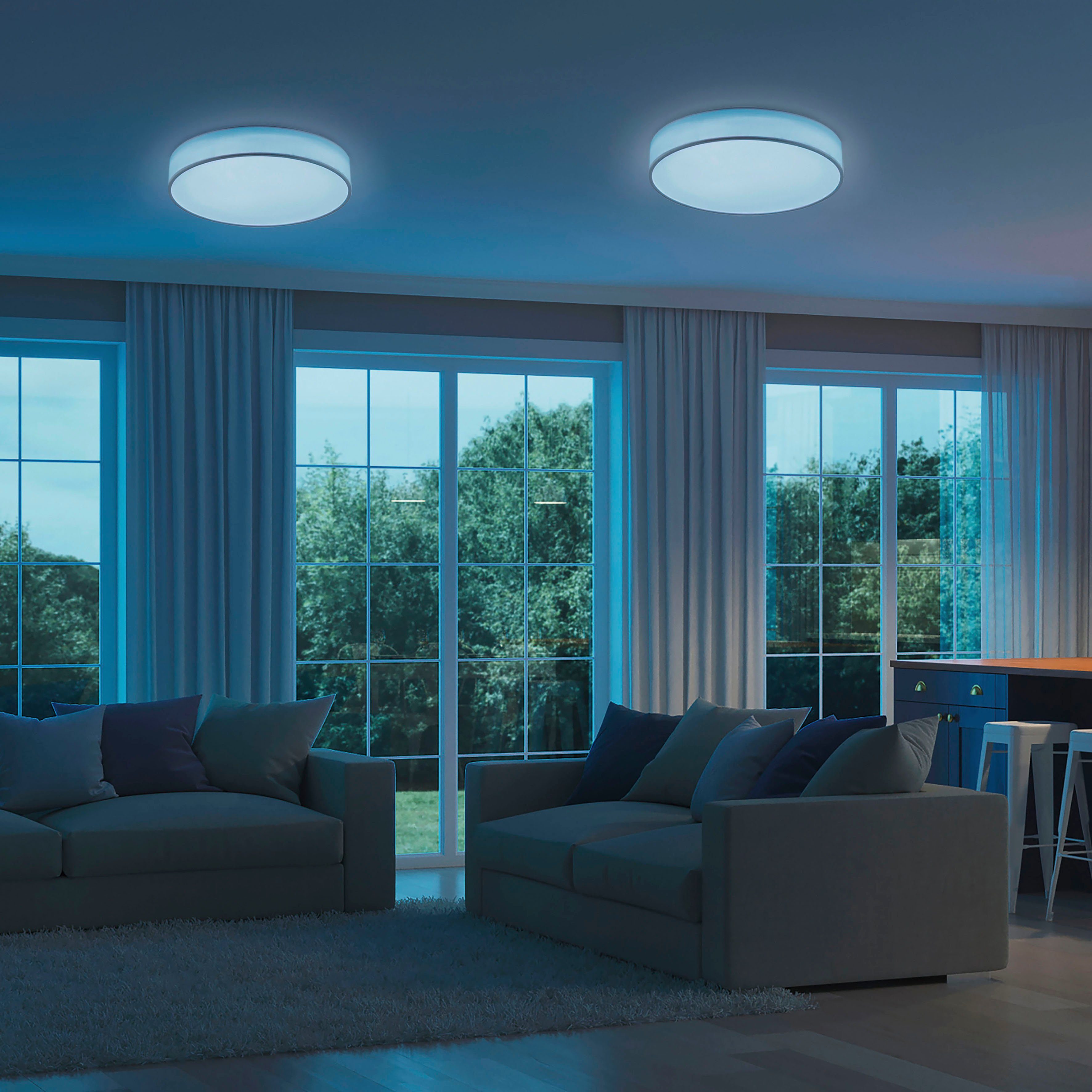 Jahre Smart LEDs LED für Warmweiß, fest Deckenleuchte Herstellergarantie eine Smart Farbsteuerung, Home, Leuchten TRIO integrierte fest LED Lösung, Mit WiZ-Technologie Home 5 integriert, auf Neutralweiß, Farbwechsel, Dimmfunktion, DIAMO, moderne
