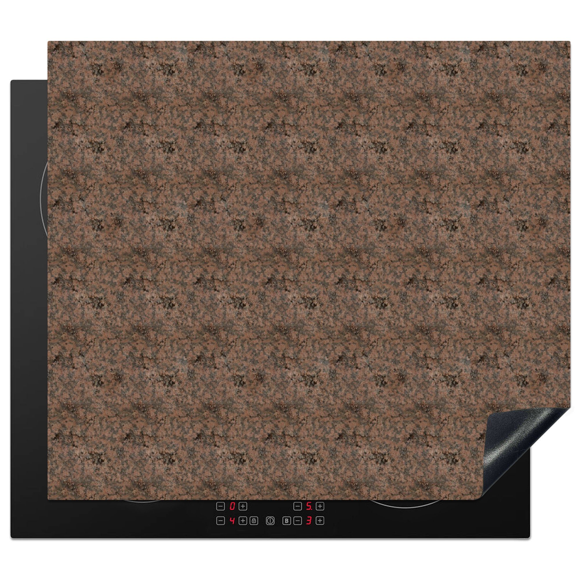 MuchoWow Herdblende-/Abdeckplatte Stein - Muster - Granit, Vinyl, (1 tlg), 59x51 cm, Induktionsschutz, Induktionskochfeld, Ceranfeldabdeckung