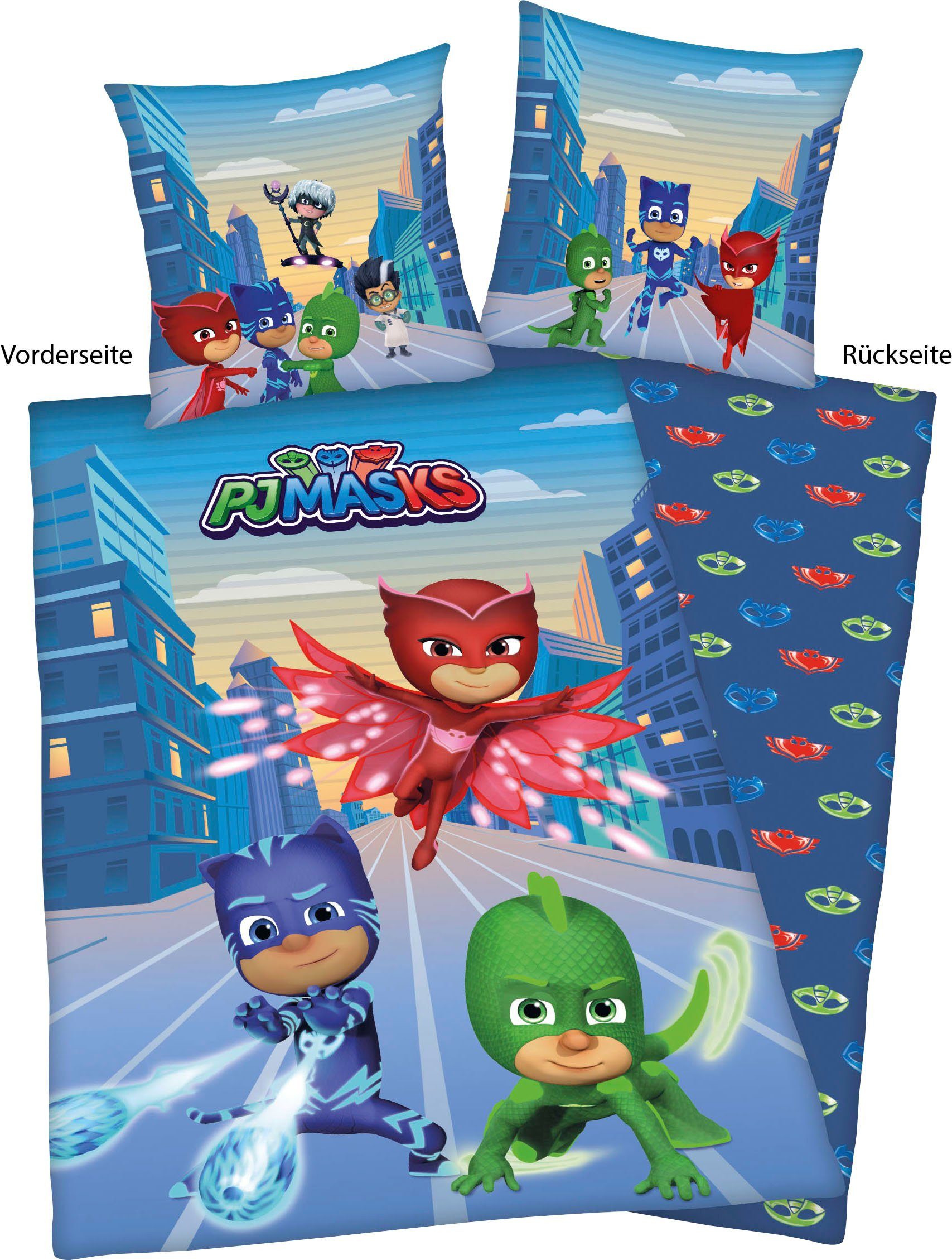 Kinderbettwäsche PJ Masks, Jurassic World, Renforcé, 2 teilig, mit tollem Motiv