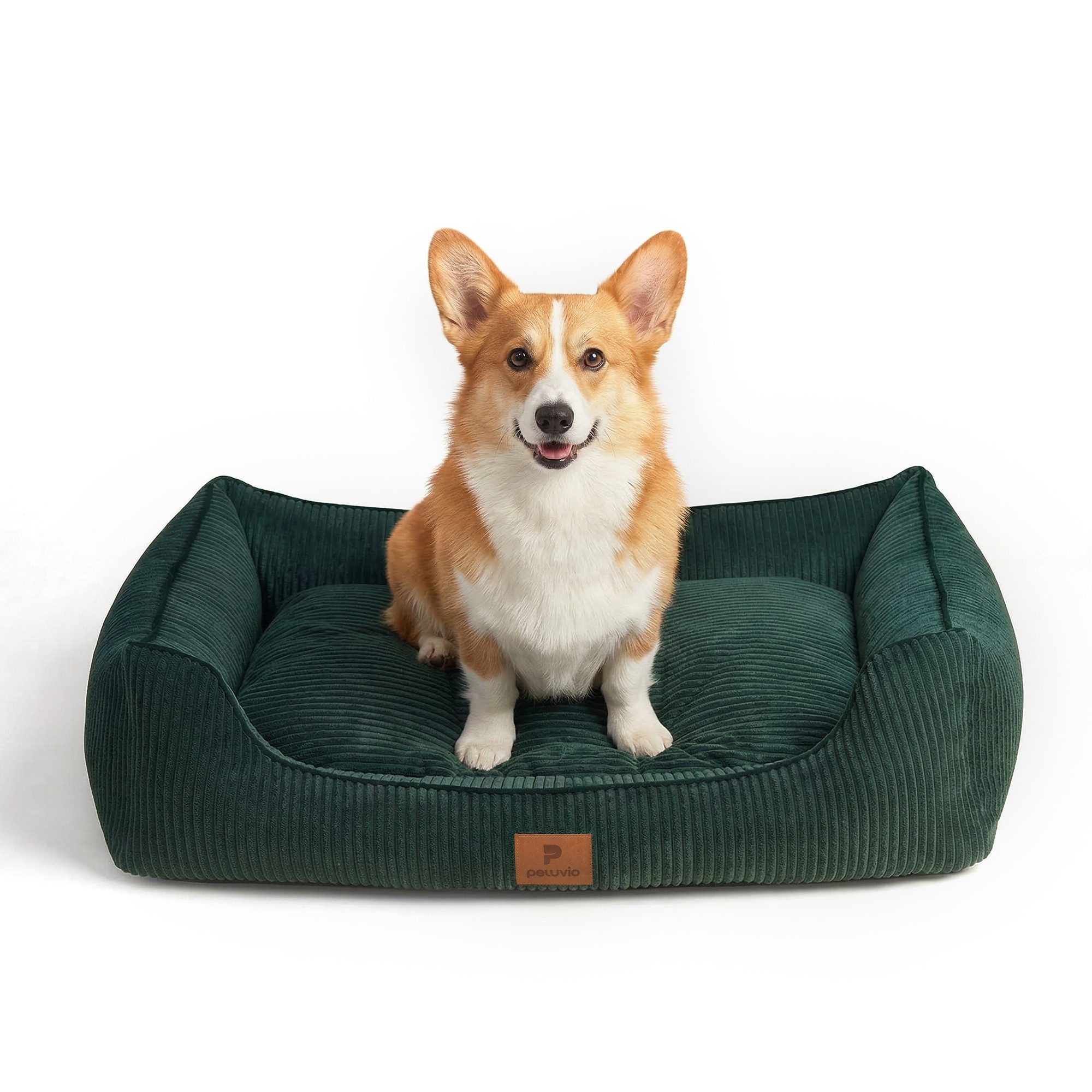 Peluvio Tierbett HIRADO DOG, Außenstoff des Bezugs: 91% Polyester, 9% Nylon; Unterseite: rutschfester Stoff 145 g/m², Weiche Seiten/Geborgenheit/rutschfest/Cordoptik/waschbar