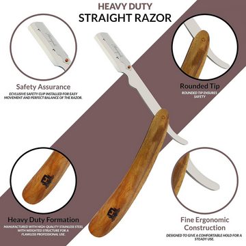 Haryali London Rasierpinsel Cut Throat Razor Professionelles Cut Throat Razor Kit Rasiermesser, 1 tlg.