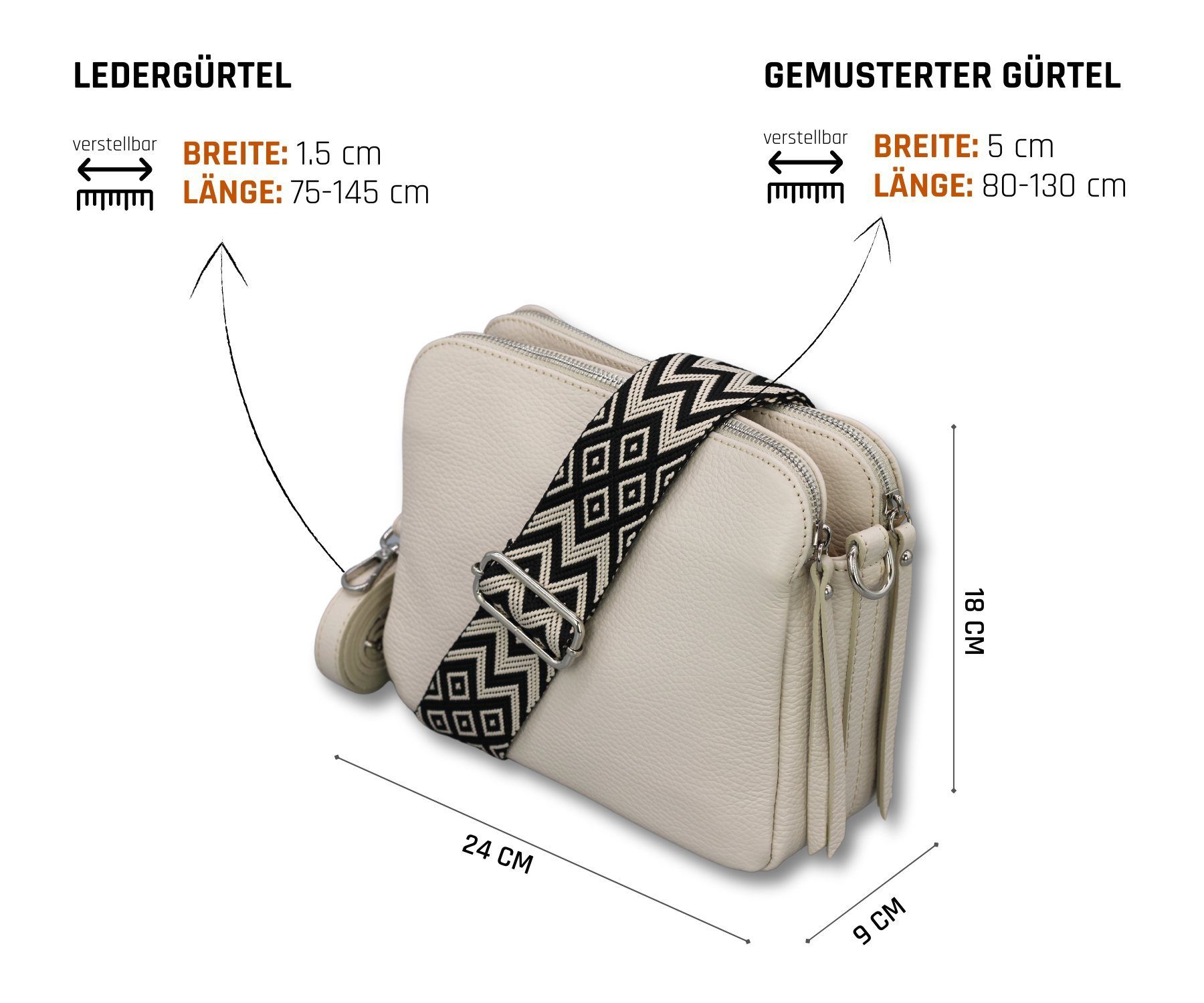 Adel Bags Schultertasche MARA Umhängetasche für Damen, Schultertasche aus E günstig online kaufen