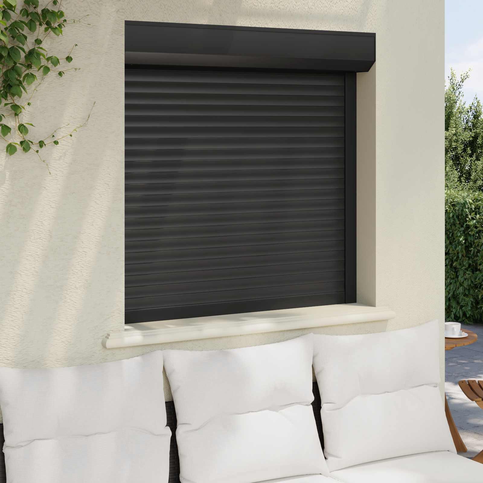 vidaXL Fensterladen Rollladen Anthrazit 100 x 100 cm Aluminium und Polyurethan, BxH: 14x100 cm, (1-St)