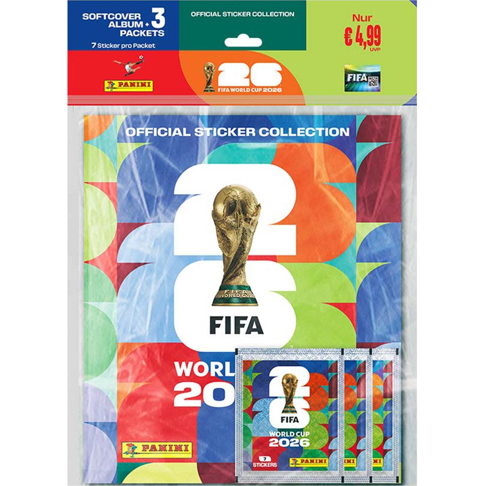 Panini Sammelkarte FIFA World Cup 2026 Sticker - 1 Starter-Set #1 (Album inkl. 3 Packs)