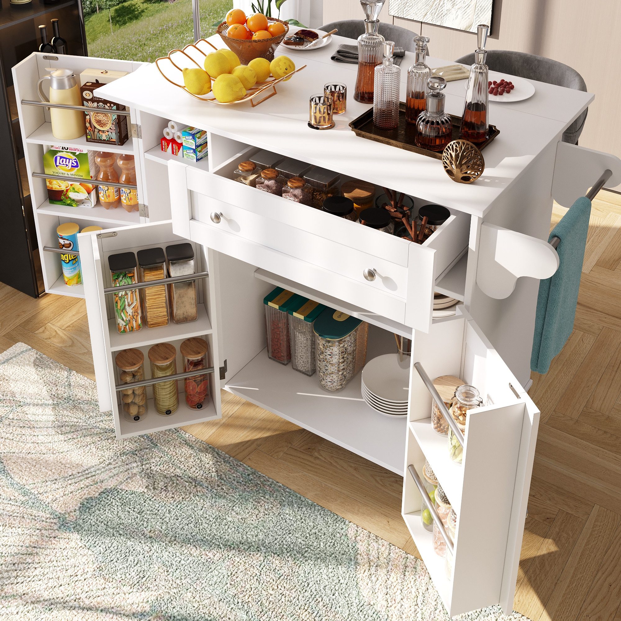MODFU Küchenwagen Multifunktionsschrank Küchenschränke,Buffetschrank, (Mult günstig online kaufen