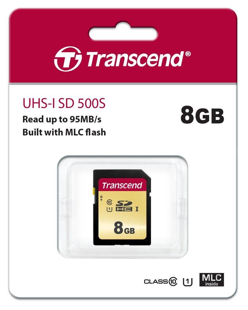 Transcend SDHC Karte 8GB Speicherkarte 500S UHS-I U1 Class 10 Speicherkarte
