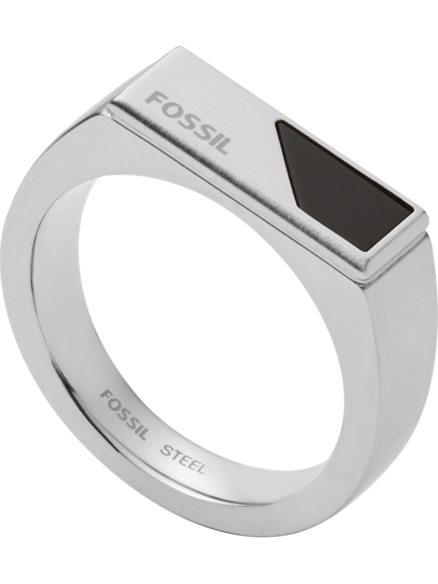 Fingerring Fossil Herren-Herrenring Edelstahl Onyx