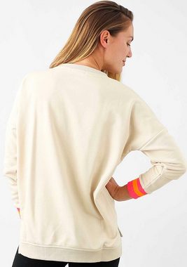 Zwillingsherz Sweatshirt mit V-Ausschnitt und Aufdruck in Neonfarben