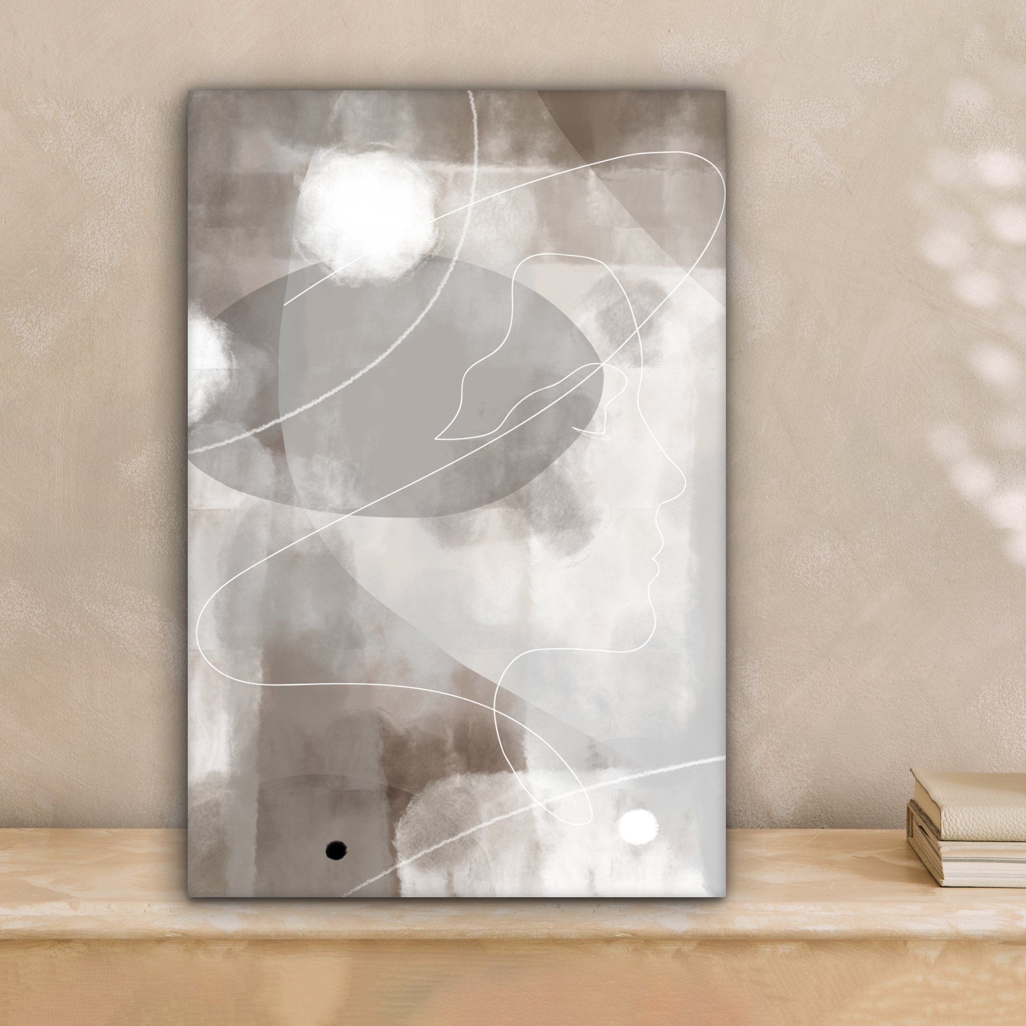 OneMillionCanvasses® Leinwandbild Farbe - Grau - Strichzeichnung - Abstrakt günstig online kaufen