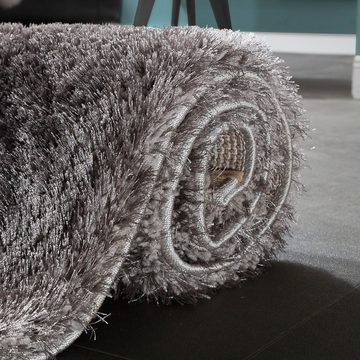 Hochflor-Teppich Touch 100, Paco Home, rechteckig, Höhe: 49 mm, weicher Uni Shaggy mit Glanz Garn, Wohnzimmer