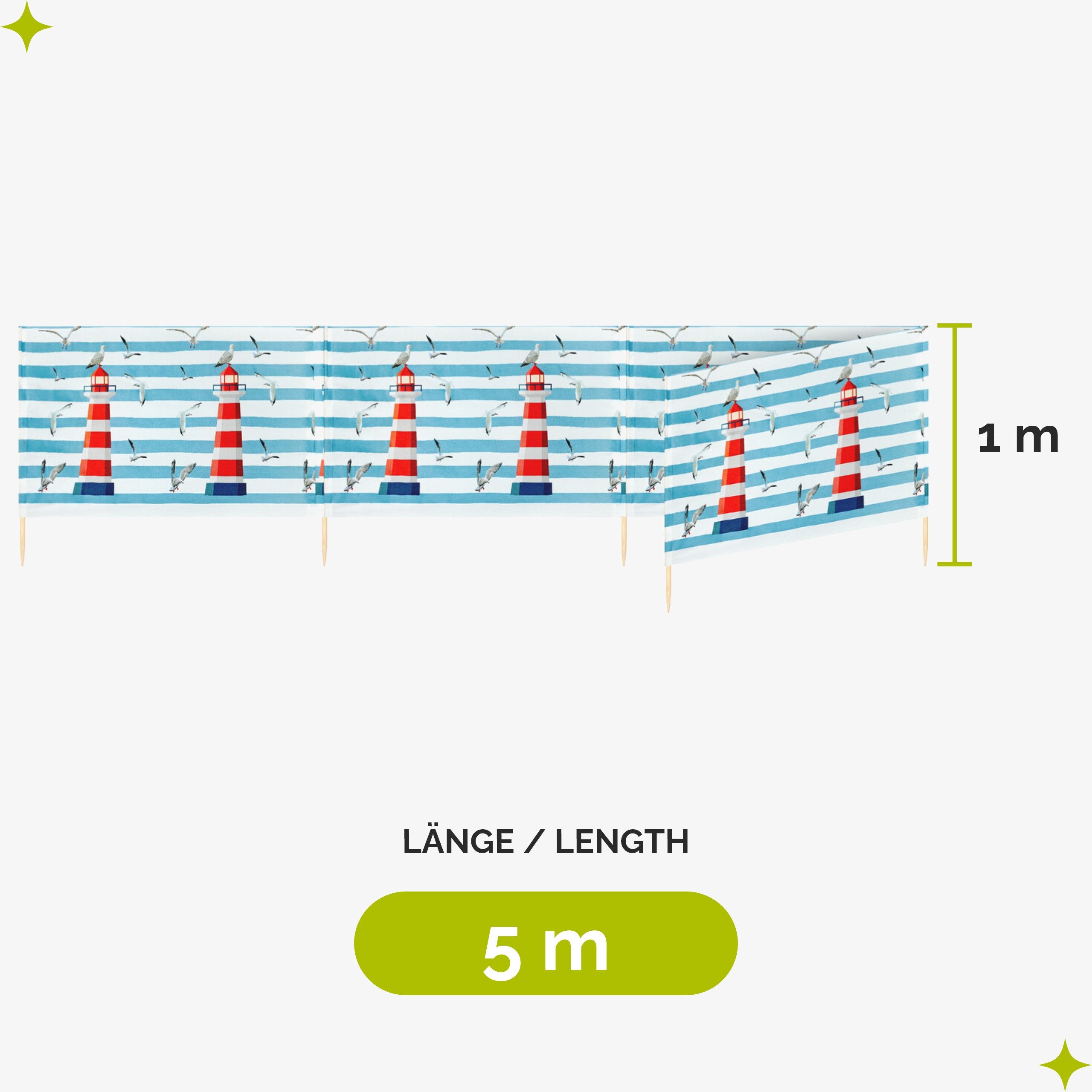Garronda Windschutz Strand Sichtschutz 5m lang günstig online kaufen
