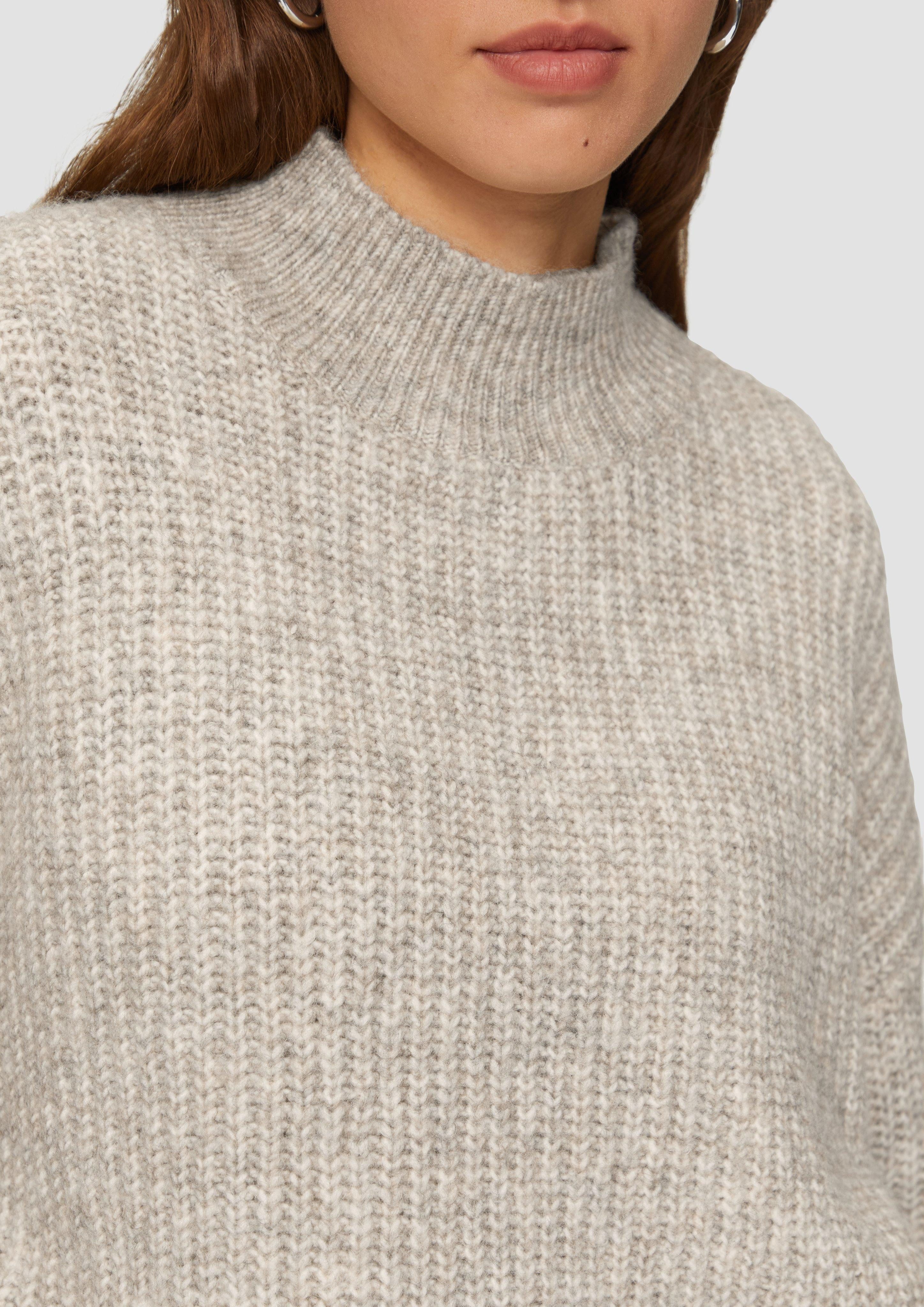 QS Strickpullover Weicher Strickpullover mit Rippstruktur günstig online kaufen