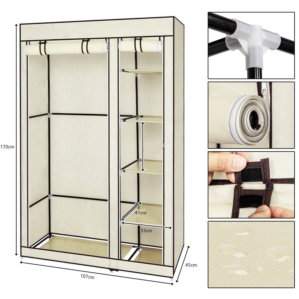 VINGLI Stoffschrank Kleiderschrank Stoff, 110 x günstig online kaufen