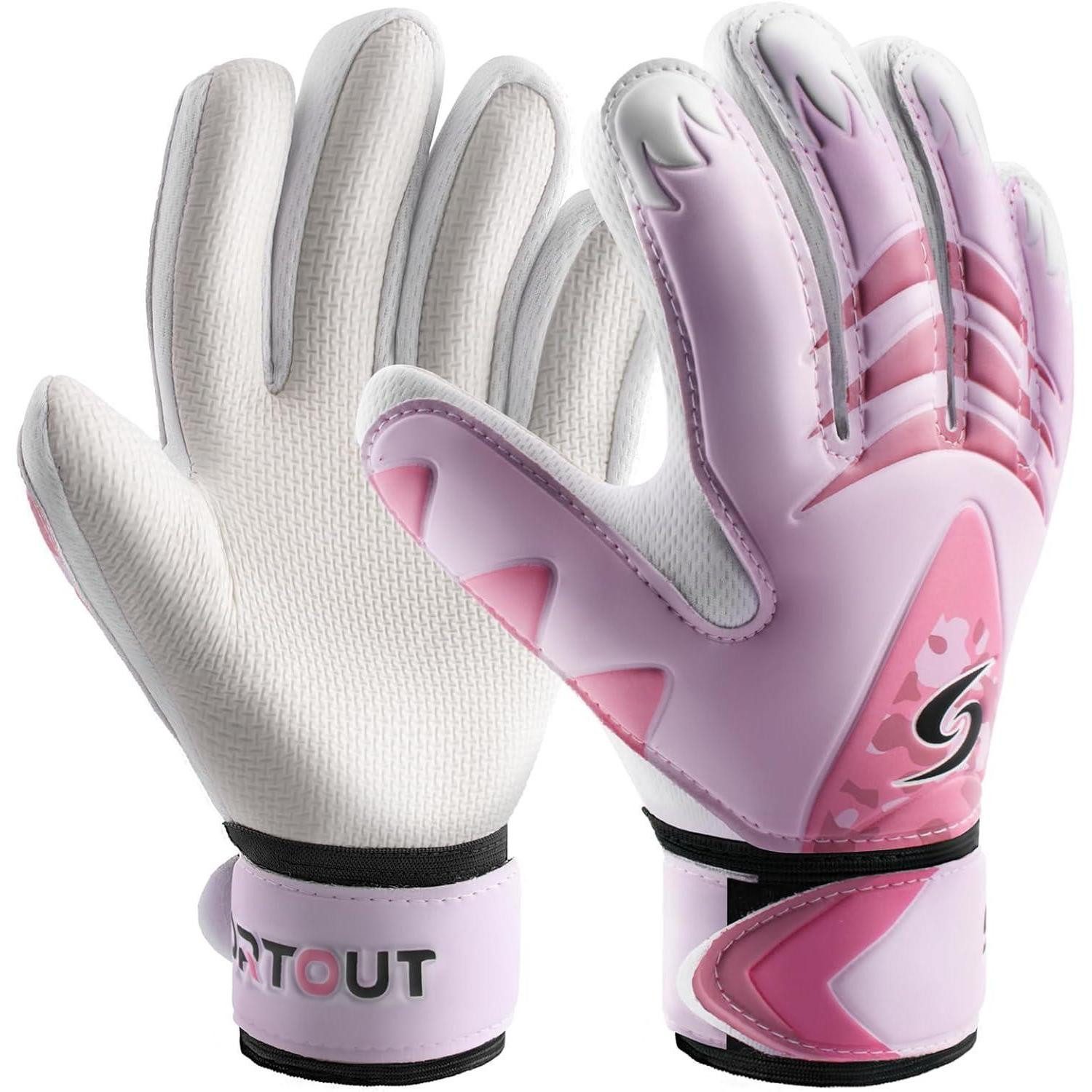 LuxusKollektion Torwarthandschuhe Torwarthandschuhe Kinder Jugendliche Fußball Doppelschutz Pink 7