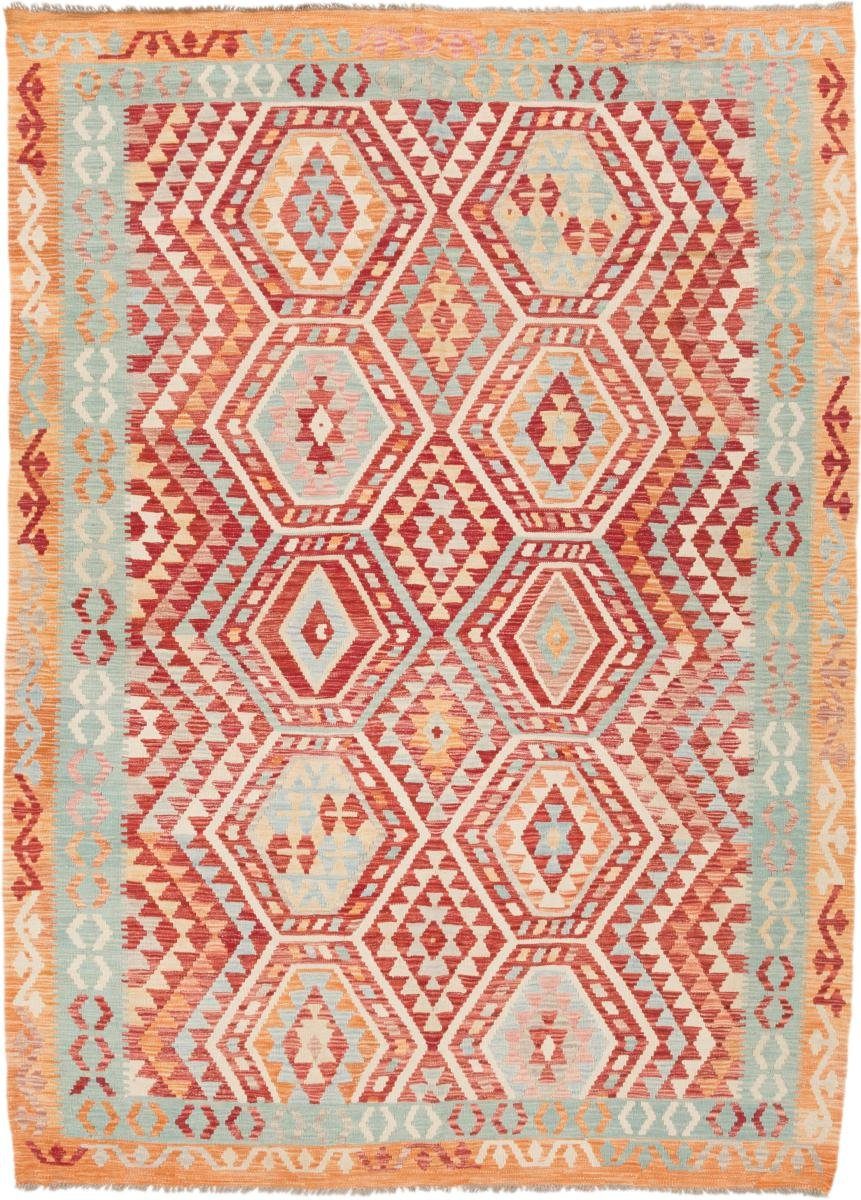 Orientteppich Kelim Afghan 207x287 Handgewebter Orientteppich, Nain Trading, rechteckig, Höhe: 3 mm