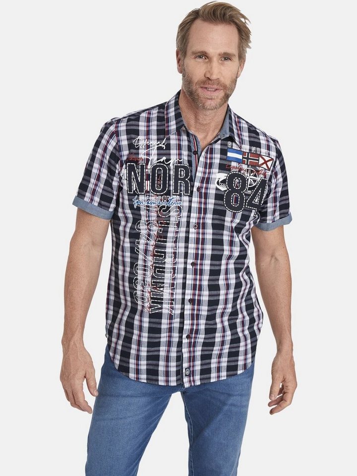 Jan Vanderstorm Kurzarmhemd JAMO Fit Kollektion, nordisch