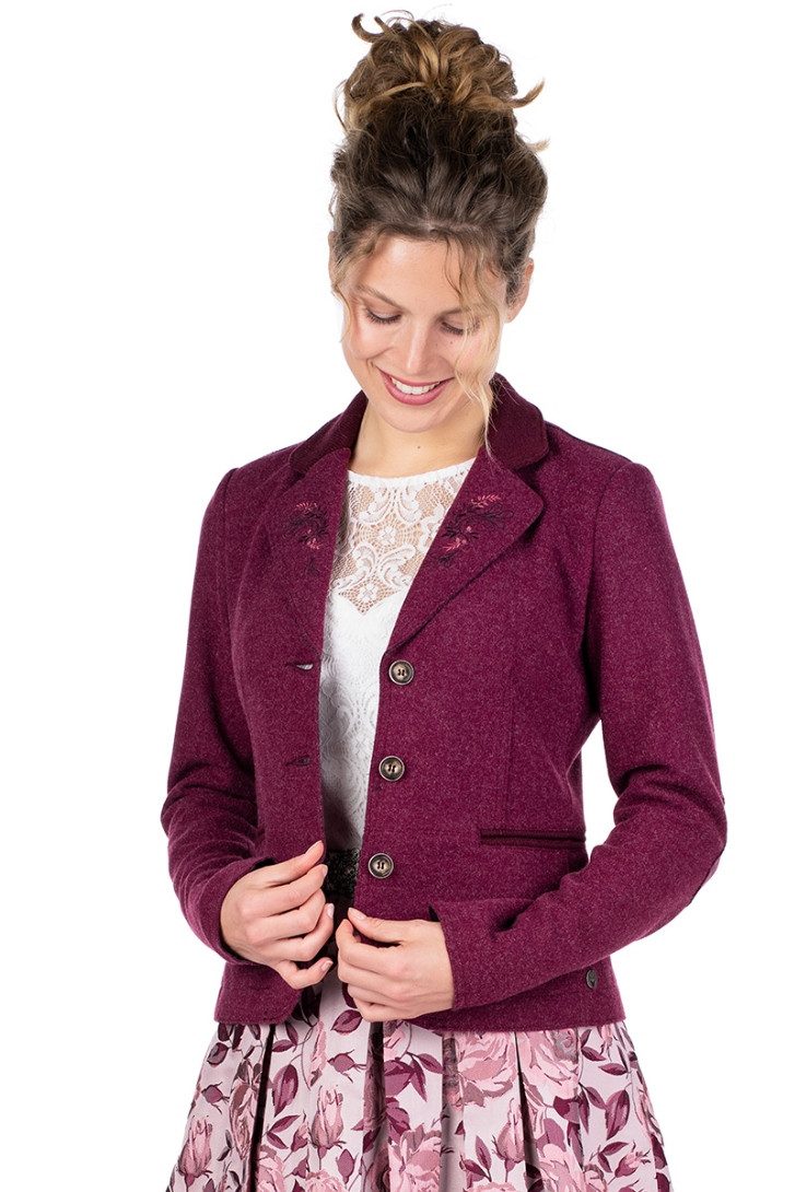 Trachtenjanker Walkjacke Damen - FORMOSA - beere