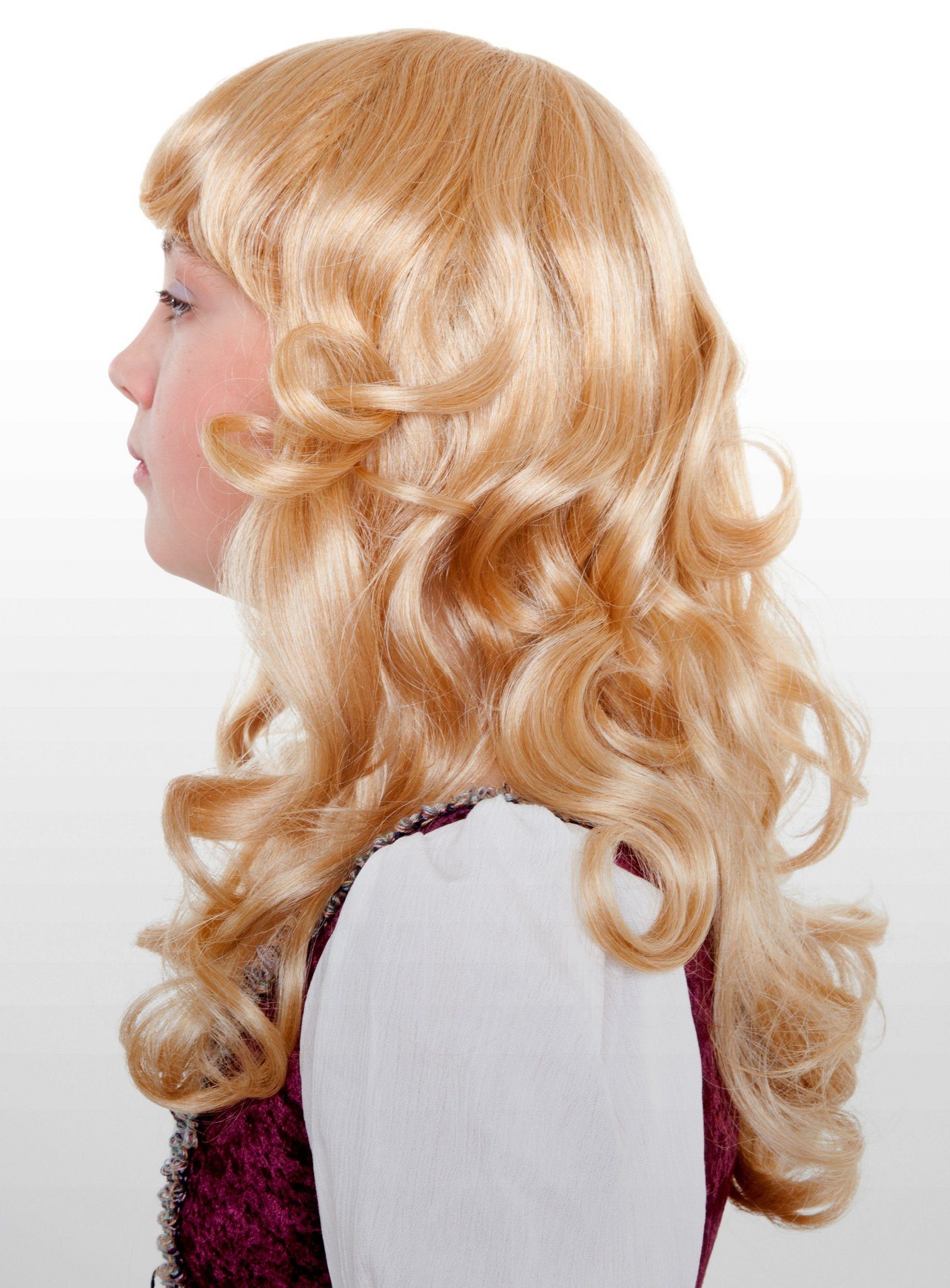 Maskworld Kostüm-Perücke Langhaar Kinderperücke goldblond - für Fasching