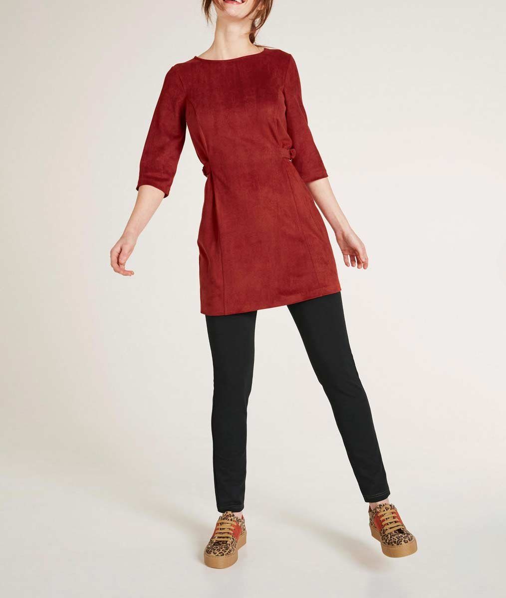 Heine Longshirt heine Damen rot Velourslederimitat-Longshirt,