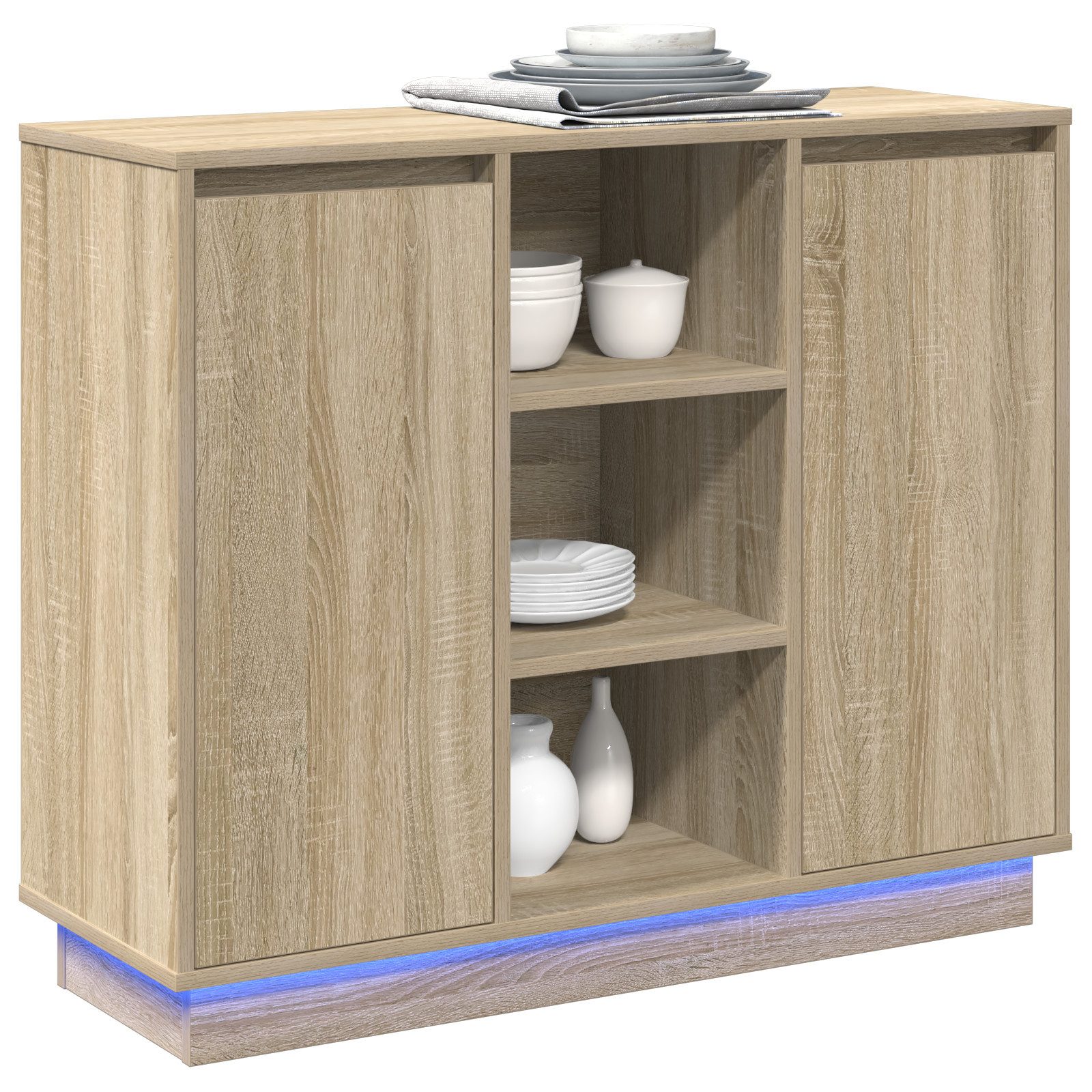 vidaXL Nachttisch Sideboard mit LED Sonoma günstig online kaufen