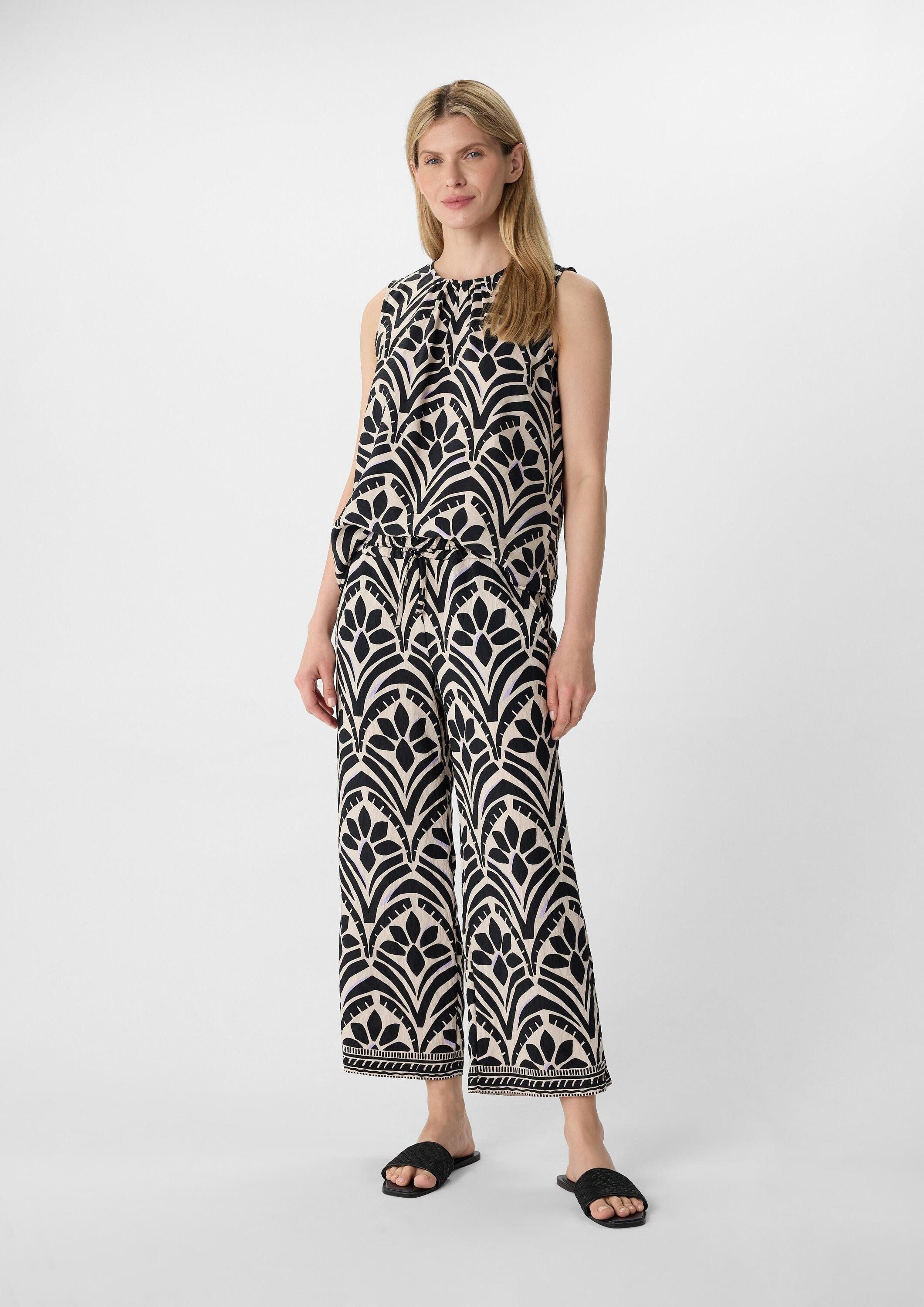 comma Culotte Hose Culotte aus Viskosemix mit All-over-Print