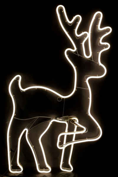Spetebo LED Dekofigur Beleuchtetes Rentier mit 480 LED - 73 x 46 cm, An / Aus, LED fest integriert, warmweiss, Deko Weihnachts Figur für Außen