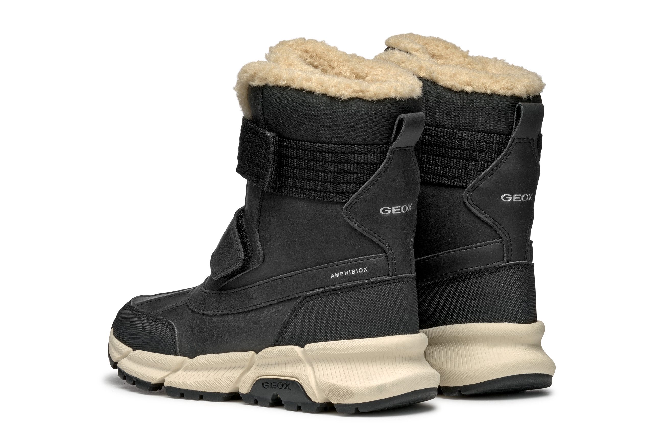 Geox J FLEXYPER PLUS BOY Winterstiefel Snowboots, Klettstiefel mit Warmfutter, Größenschablone zum Download