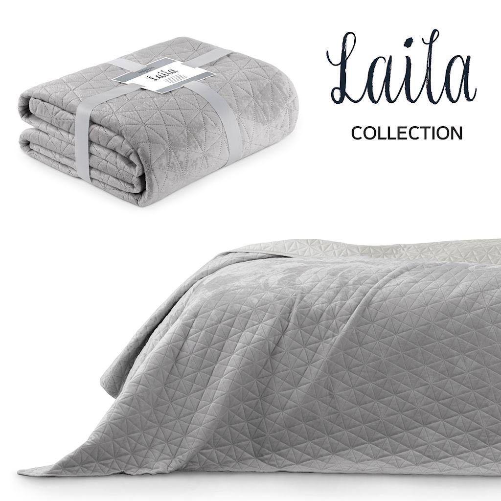 zweiseitigem Laila, Wendedesign mit AmeliaHome, Bettüberwurf Tagesdecke Bettüberwurf silber
