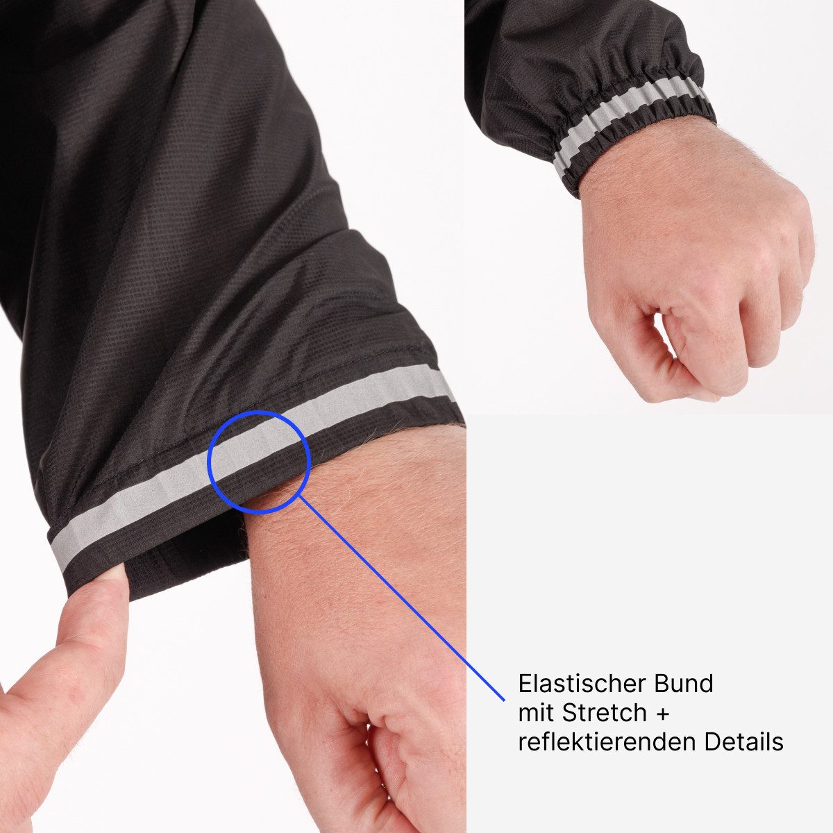 Alpensattel Regenjacke Rainshield - Wasserdichte Regenjacke (Einzeljacke, 1) Reflektierend, atmungsaktiv, wasserdicht, leicht, mit Kapuze