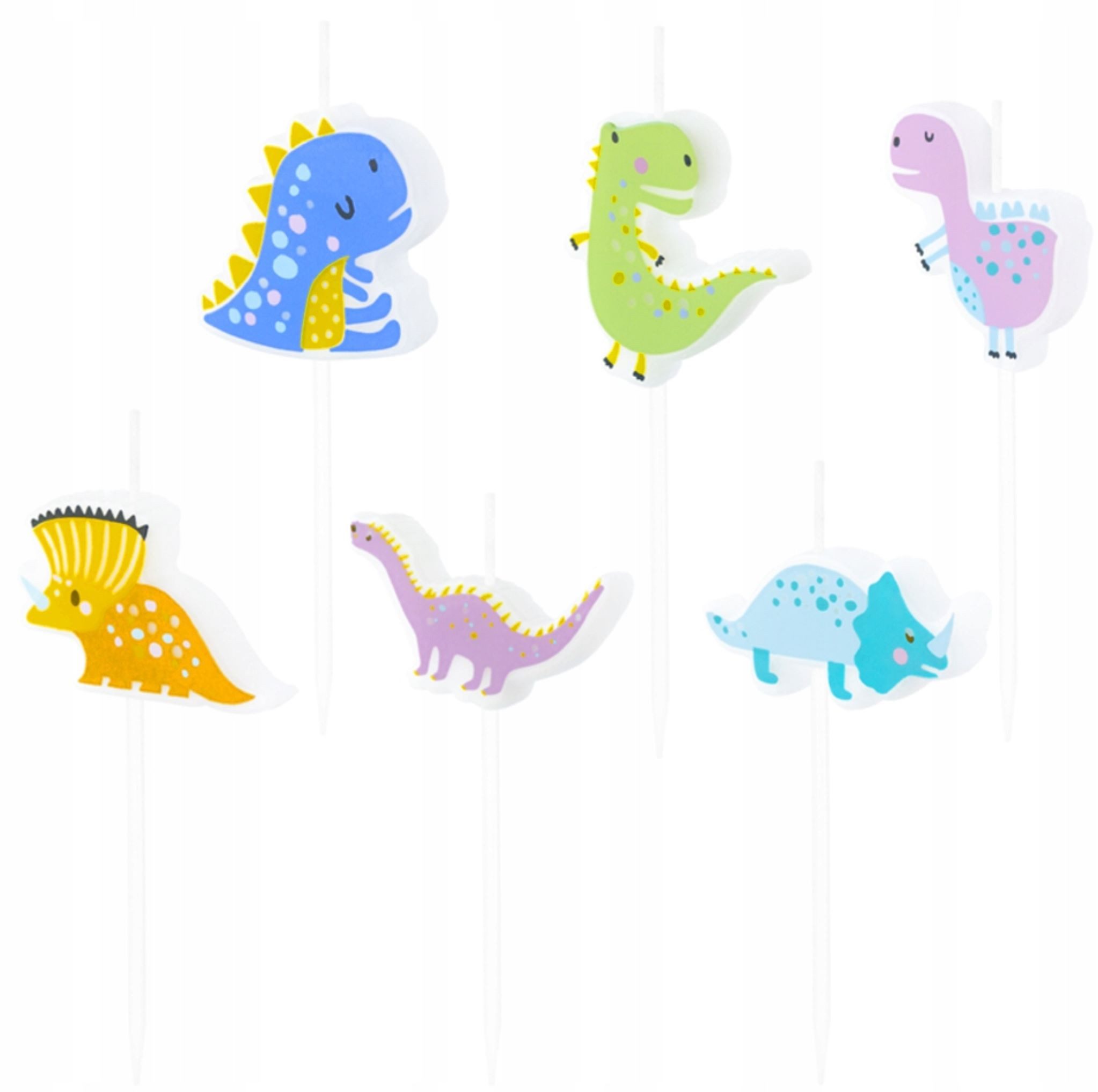Festivalartikel Geburtstagskerze Dinosaurier Geburtstagskerzen Tortendeko 6 Stück
