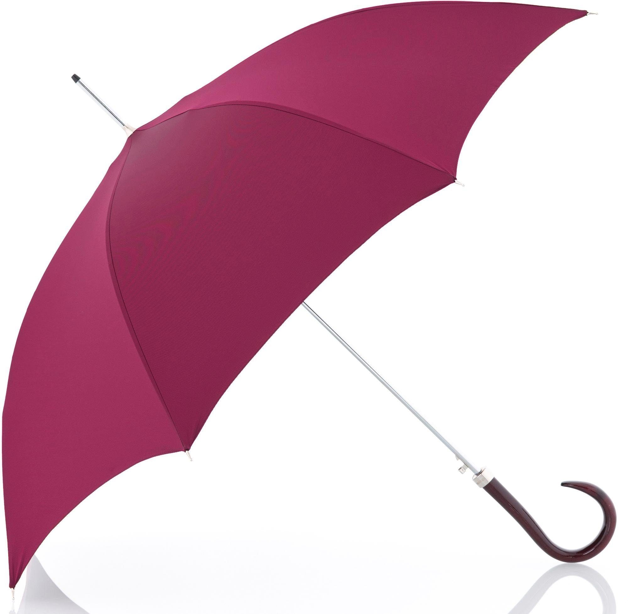 Oxford doppler MANUFAKTUR Stockregenschirm pink, Manufaktur-Stockschirm Uni, handgemachter