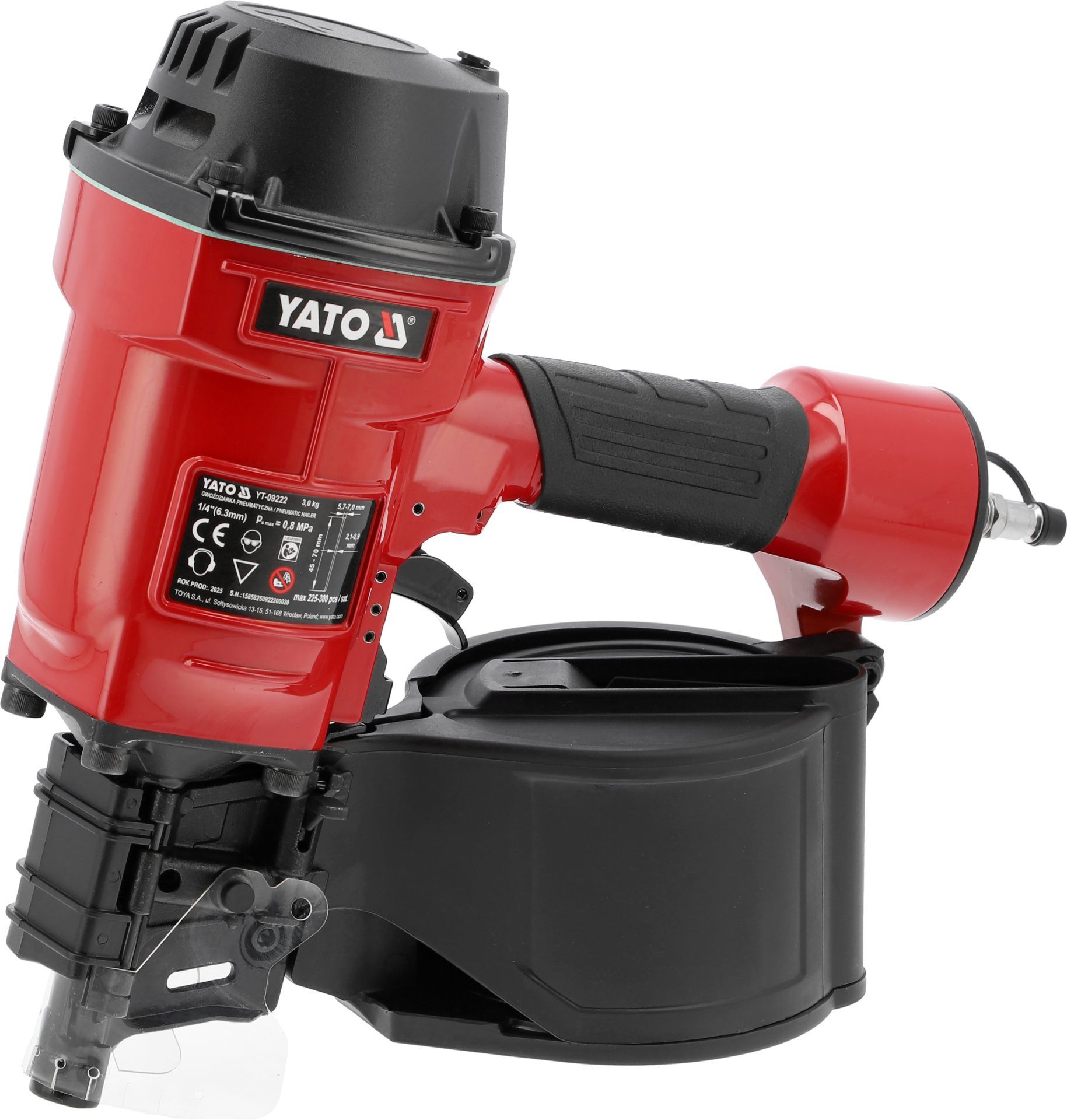 Yato Druckluft-Nagler Trommel-Nagler für Nägel 45–70 mm