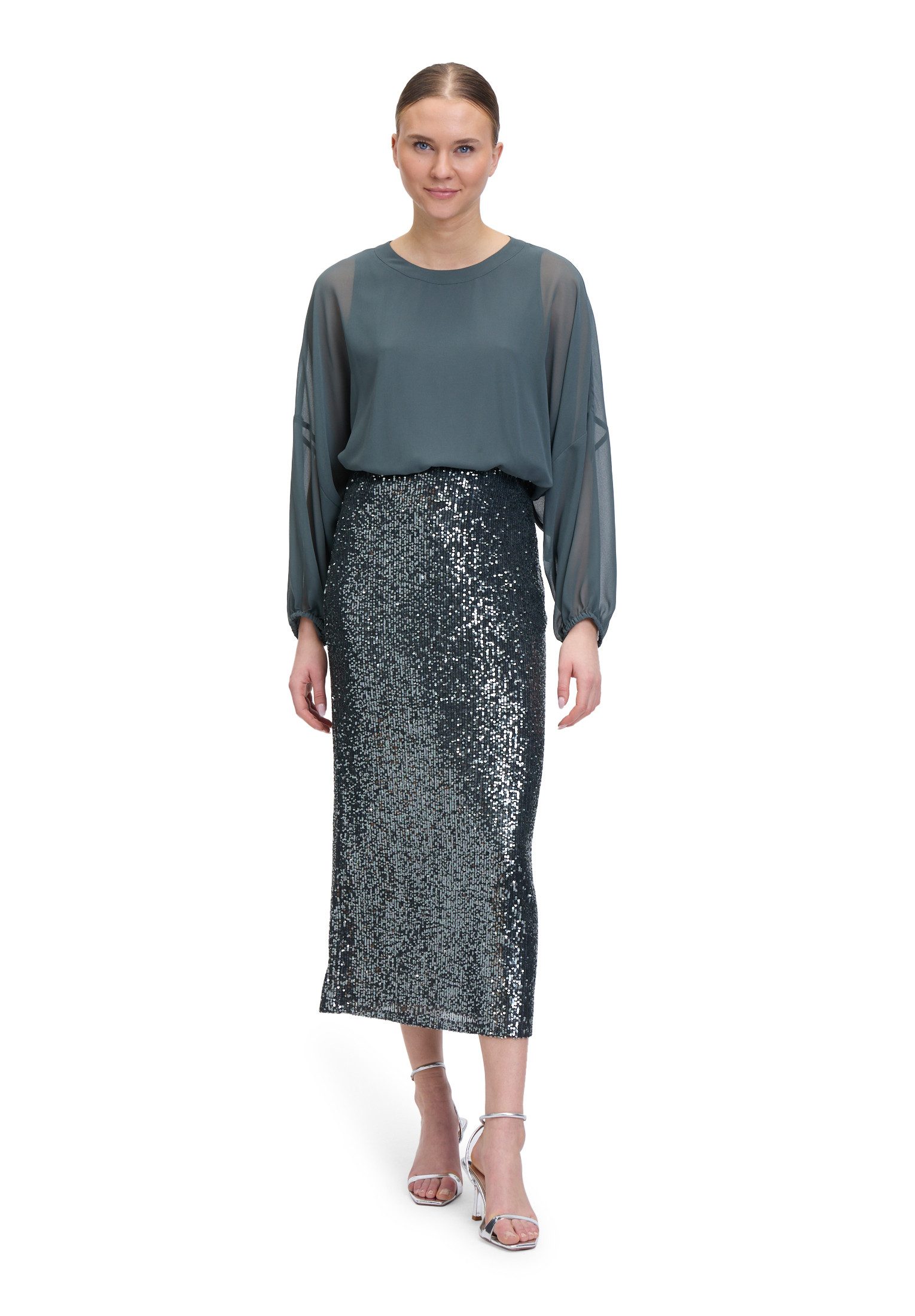 Vera Mont Maxirock Damen mit Gummizug Pailletten