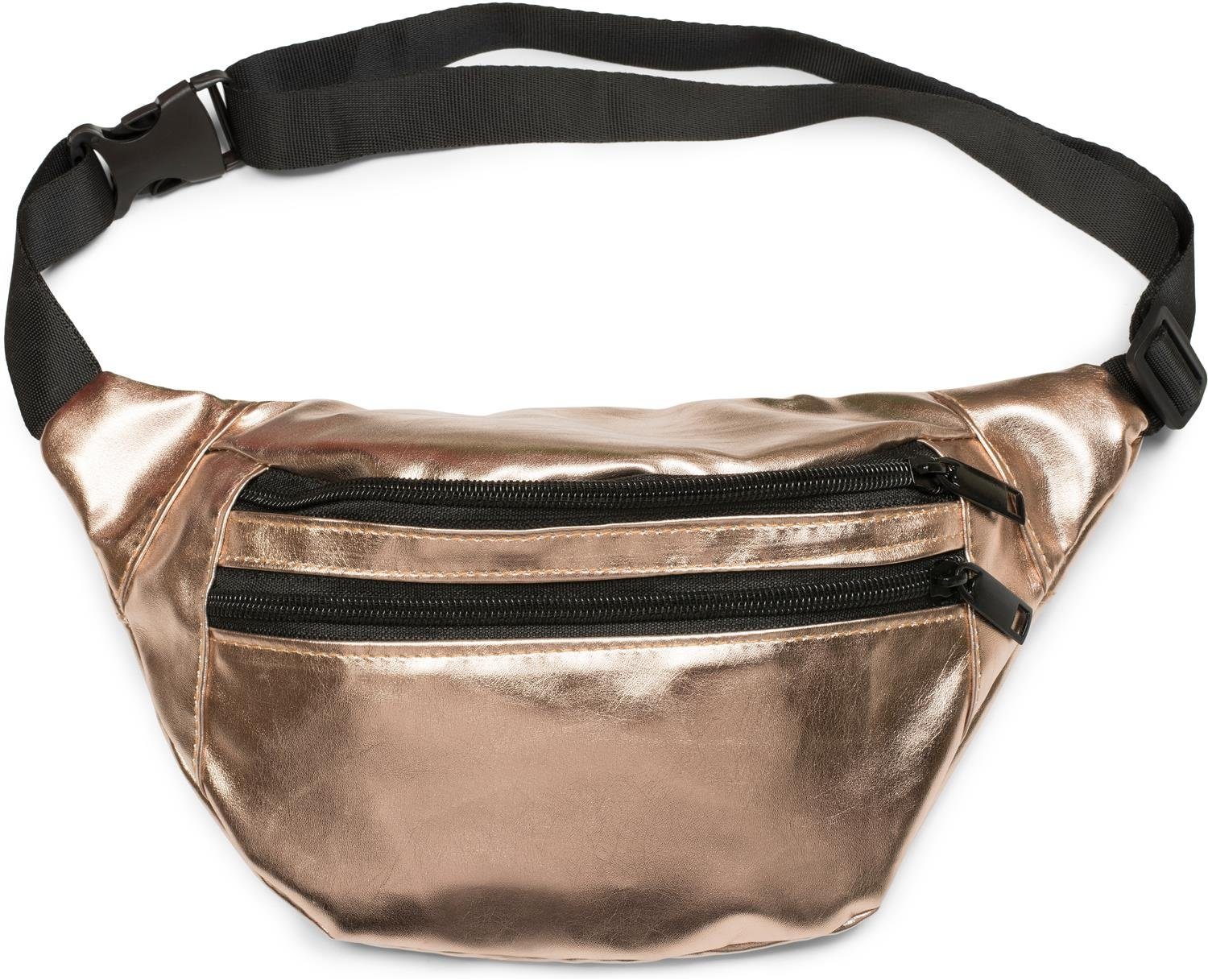 styleBREAKER Gürteltasche (1-tlg), Metallic Gürteltasche, Bauchtasche Rosegold