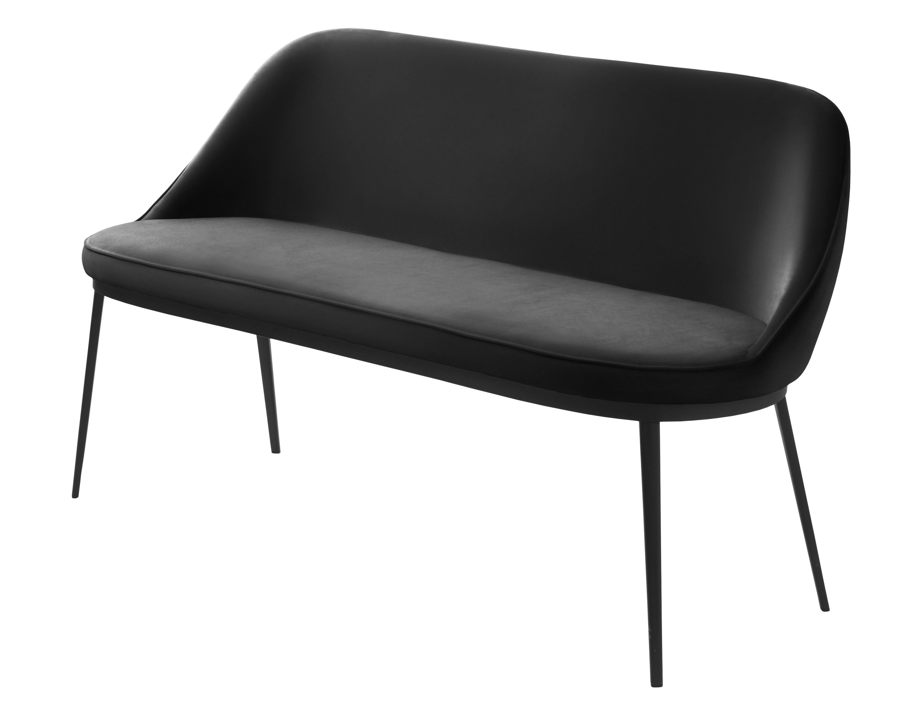 möbelando Sofa GAIN, B/H/T: 144x82x60 cm, aus Metall, Kunstleder in schwarz