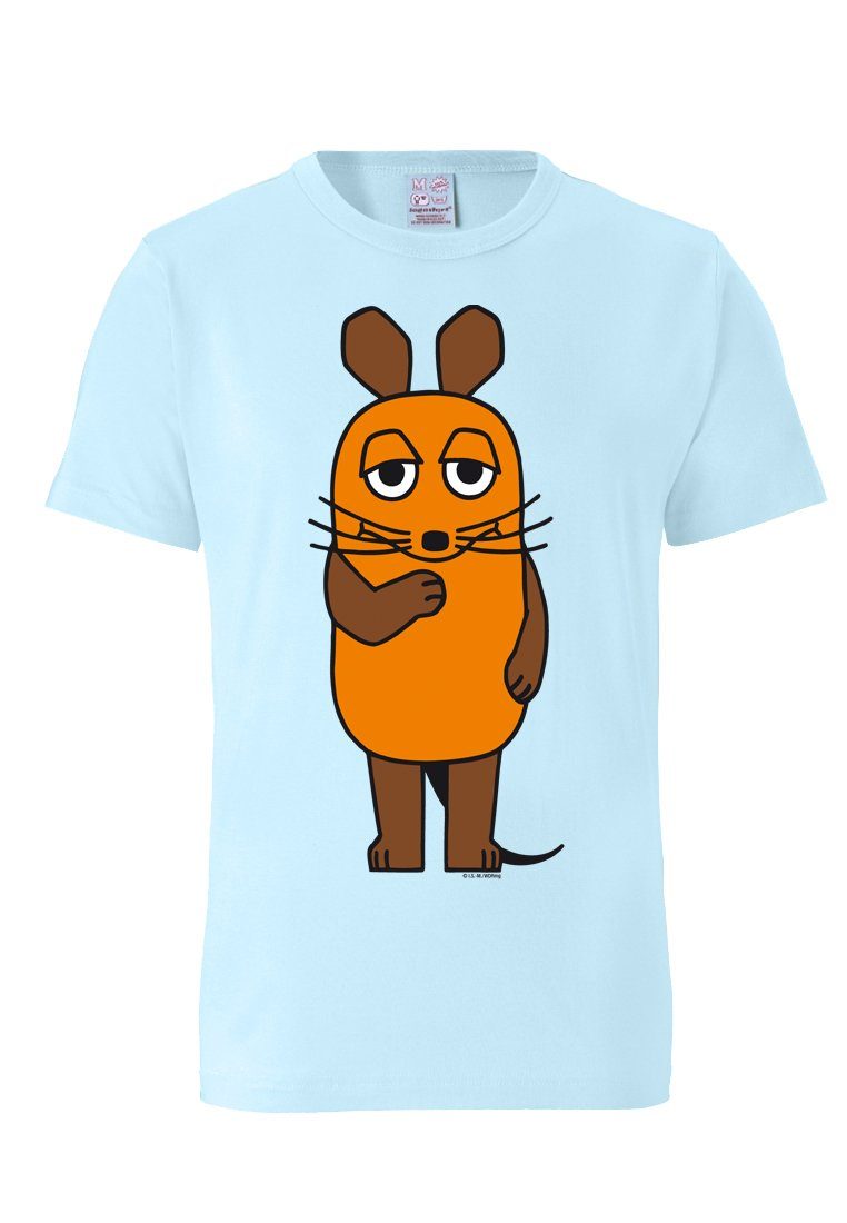 hellblau T-Shirt Maus-Print LOGOSHIRT mit
