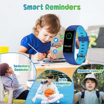 TAOMELY Kinder Fitness Tracker Wasserdicht Aktivitätstracker Smartwatch (0,96 Zoll, Android/iOS), mit Pulsuhr Kalorienzähler Schlafmonitor Schrittzähler