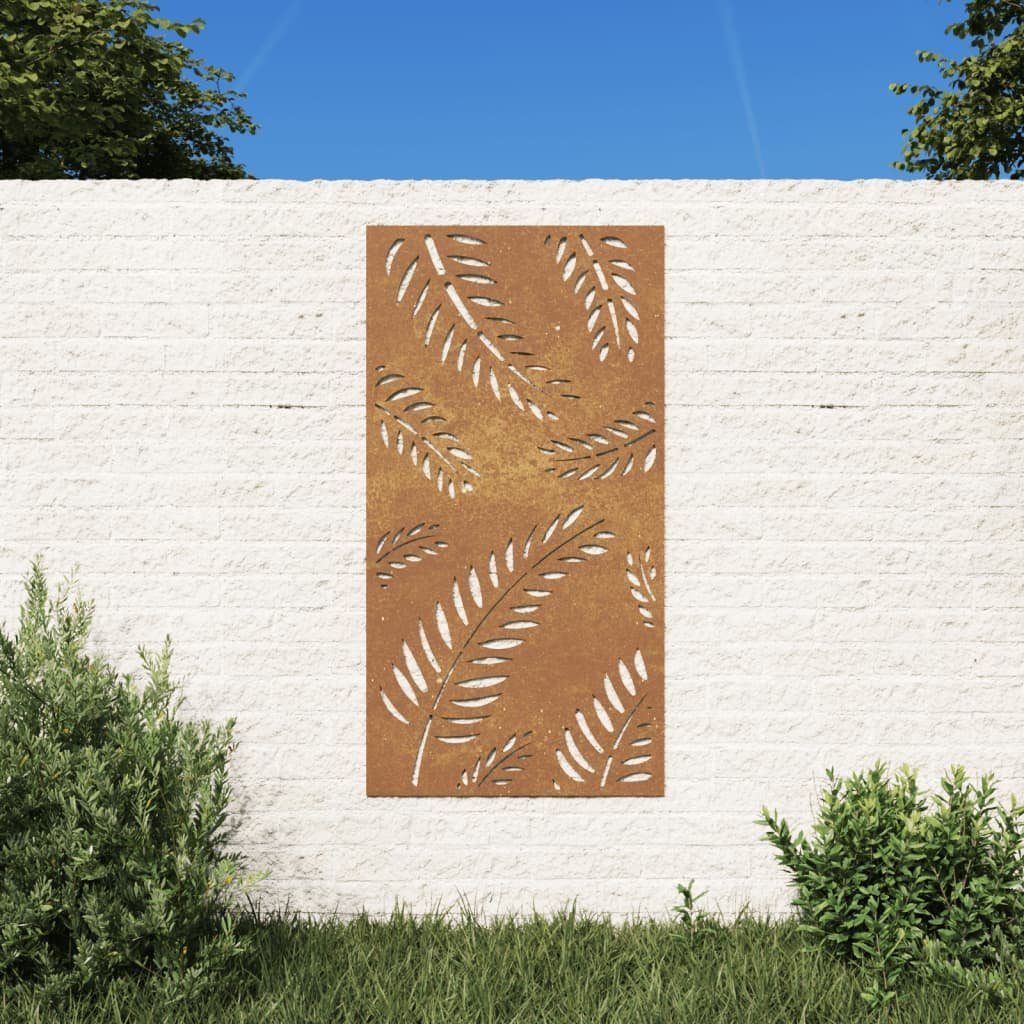 vidaXL Wandbild Garten-Wanddeko 105x55 cm Cortenstahl Blatt-Design