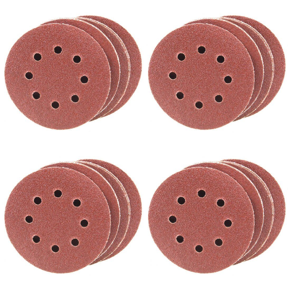 Eckra Schleifscheibe 40 Schleifscheiben 125mm Korn 60-400 Klett Schleifpapier Sortiment, (40 St)
