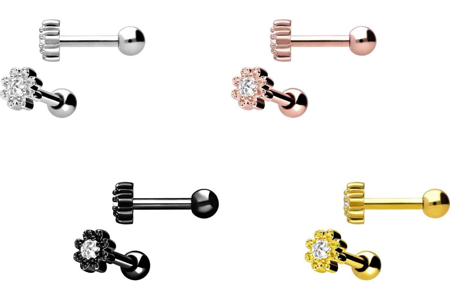 PIERCINGLINE Single-Ohrstecker Chirurgenstahl Ohrpiercing BLUME + günstig online kaufen