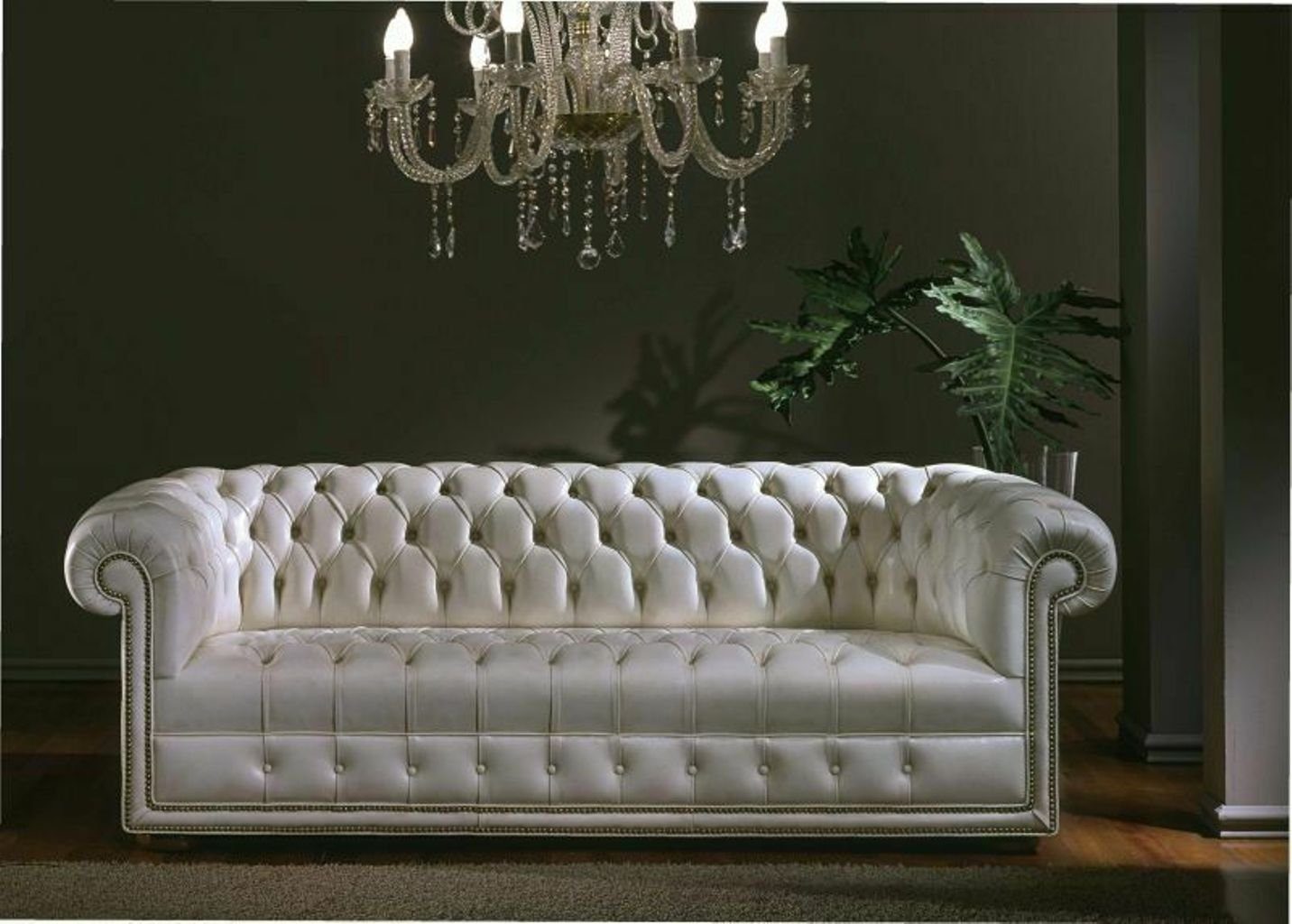 Design Sitzer JVmoebel Chesterfield Sofagarnitur Couch Chesterfield-Sofa, Leder 3