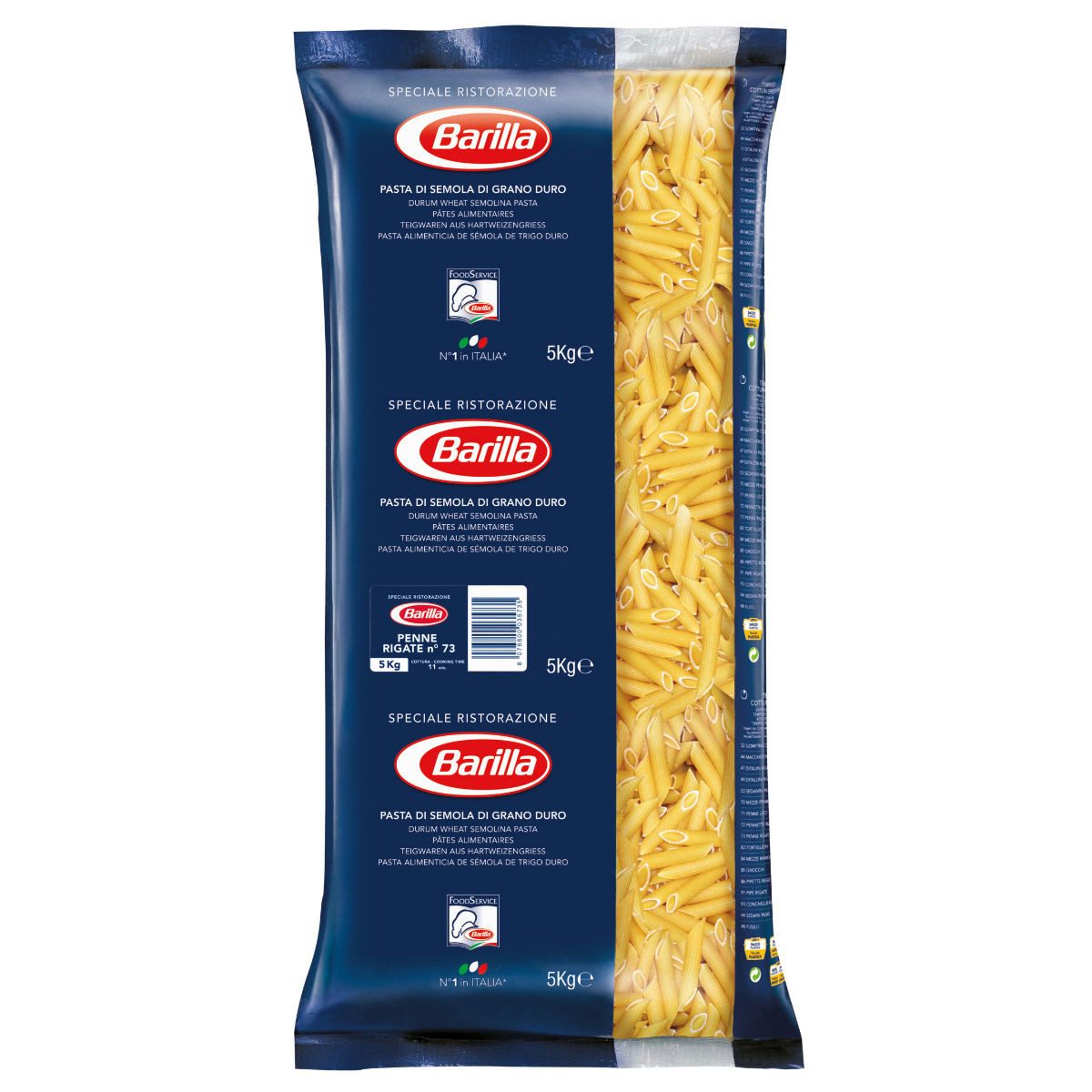 Barilla Nudeln, Barilla Penne Rigate Nummer 73 Nudeln aus Hartweizengries 5000g