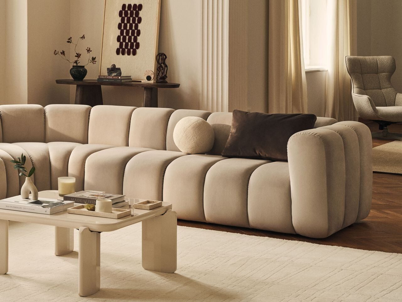Micadoni Sofa Lupine, modular 4-Sitzer