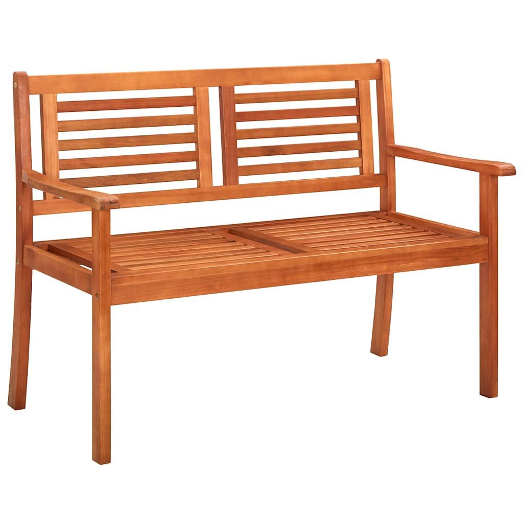 vidaXL Gartenbank 2-Sitzer-Gartenbank mit Auflage 120 cm Massivholz Eukalyptus (1-St)