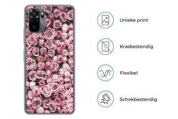 MuchoWow Handyhülle Blumen - Rosen - Natur - Rosa - Botanisch, Phone Case, Handyhülle Xiaomi Redmi Note 10, Silikon, Schutzhülle